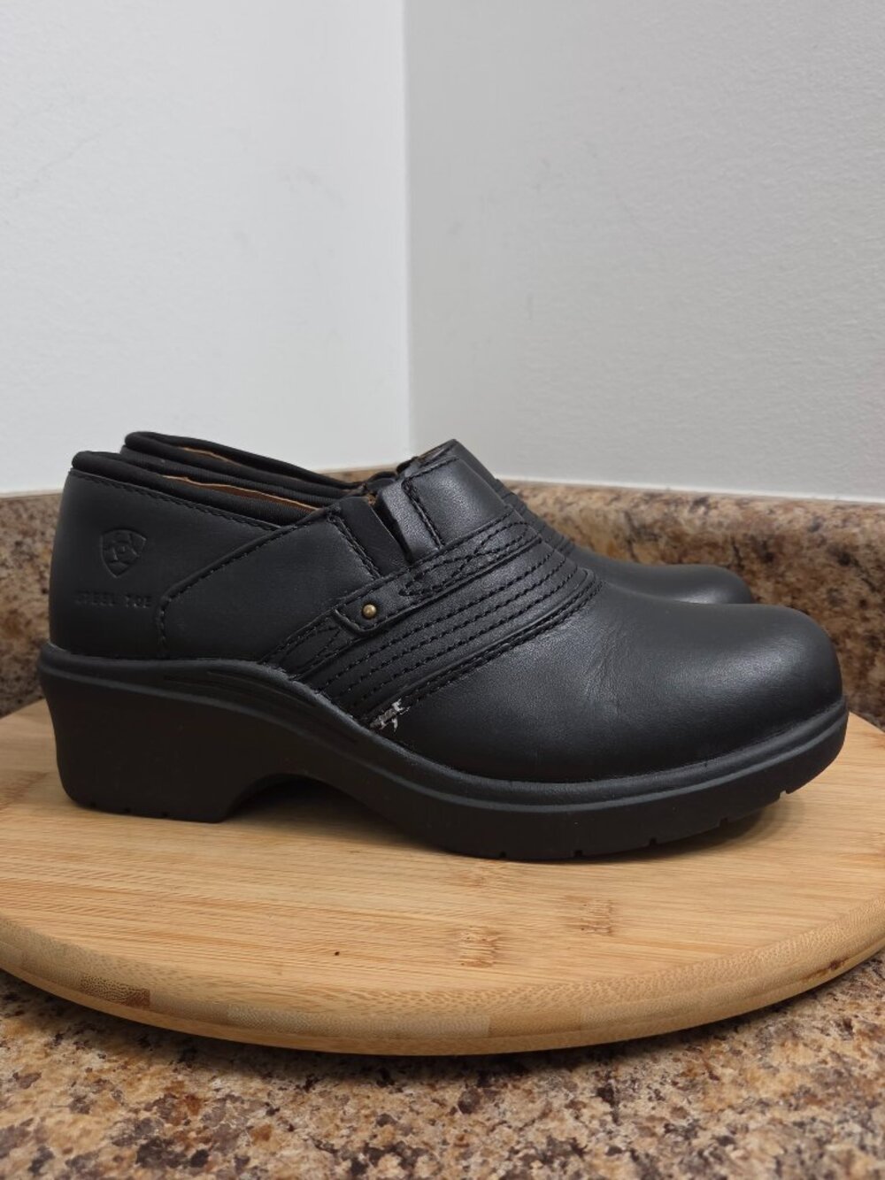 Airat Womens Black Steel Toe Work Clogs Size 7 Wide